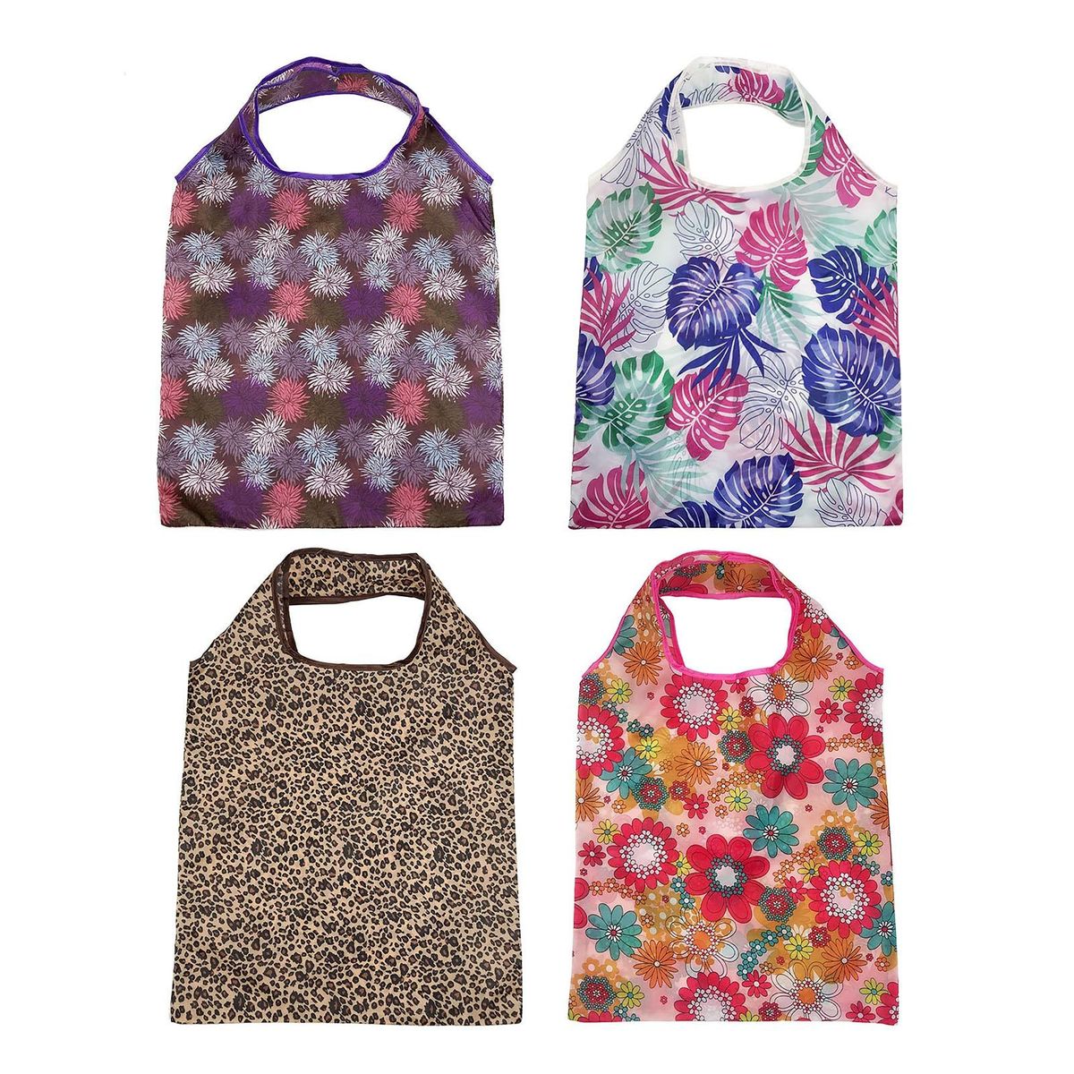 4Pcs Tote Bags Women Print Shoulder Bags Grocery Pouch