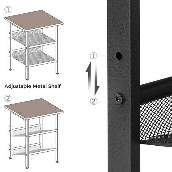SET OF 2 SIDE TABLES NIGHTSTAND EASY ASSEMBLY