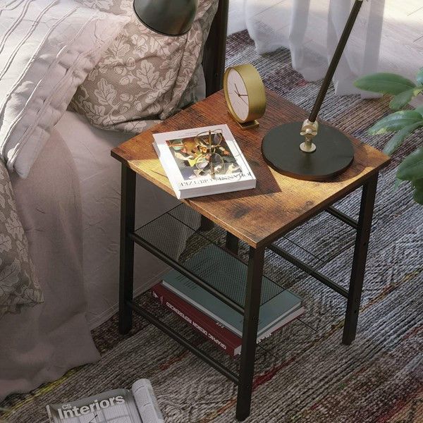 SET OF 2 SIDE TABLES NIGHTSTAND EASY ASSEMBLY