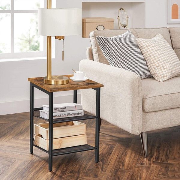 SET OF 2 SIDE TABLES NIGHTSTAND EASY ASSEMBLY