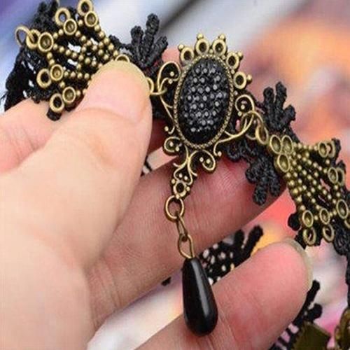 Vintage Gothic Lace Flower Ankle Bracelet Foot Chain Sandal-