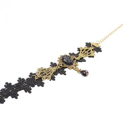 Vintage Gothic Lace Flower Ankle Bracelet Foot Chain Sandal-