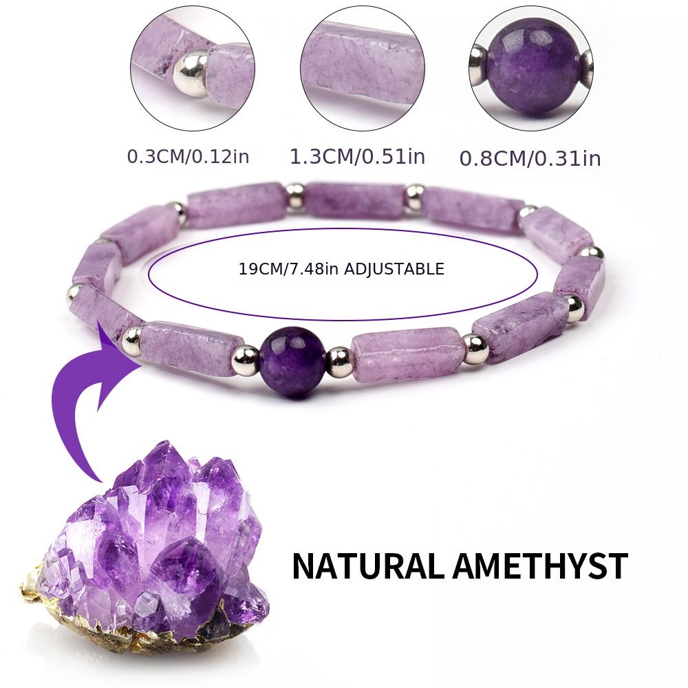 Natural Amethyst Body-purify Slimming Bracelet Stone Energy Bracelets For Women Weight Loss Bracelet Fatigue Relief Healing Yoga