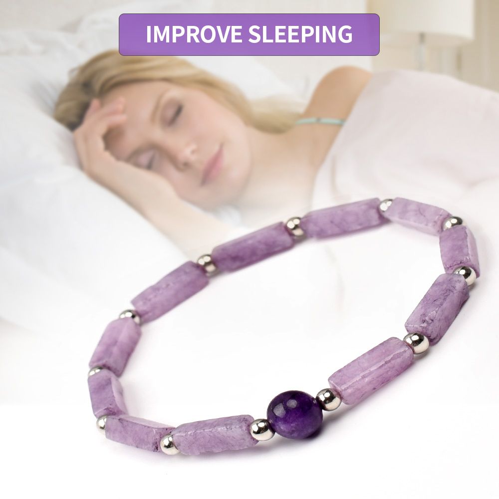 Natural Amethyst Body-purify Slimming Bracelet Stone Energy Bracelets For Women Weight Loss Bracelet Fatigue Relief Healing Yoga