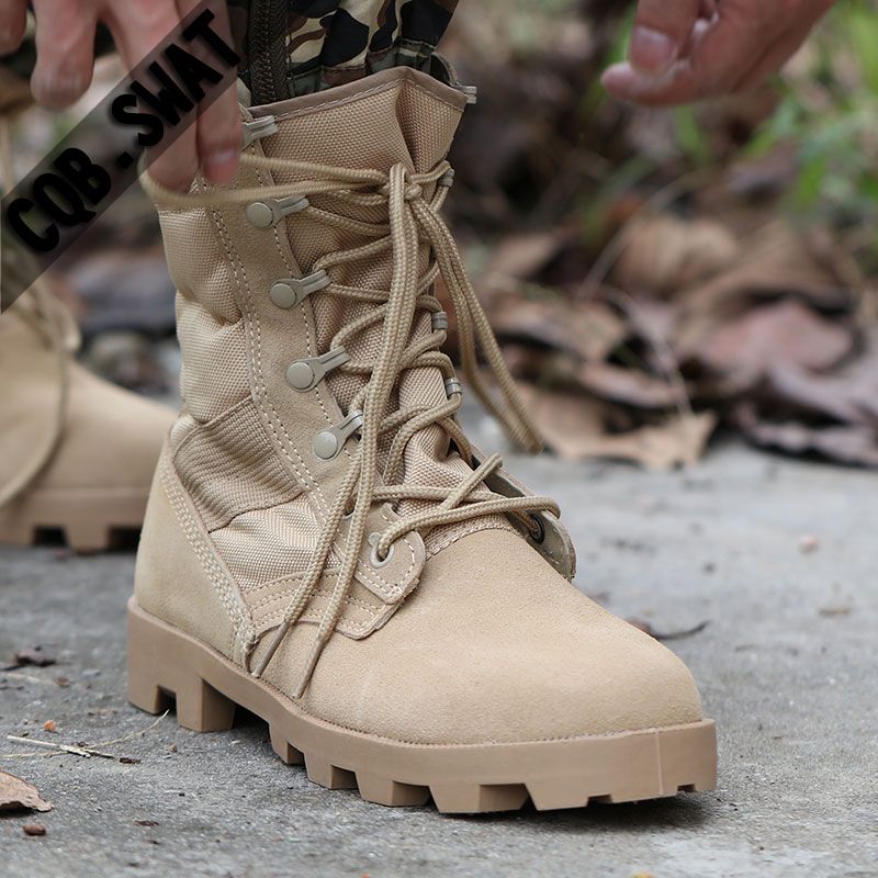Winter Tactical Boots Men Breathable Uflage  Desert Safety Shoes Ary Combat Boots-Yellow