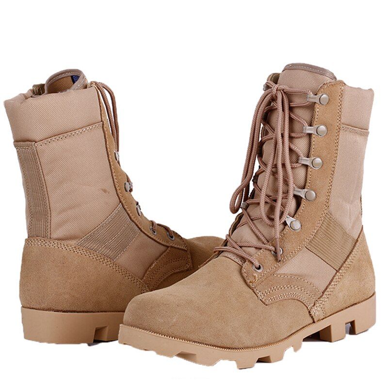 Winter Tactical Boots Men Breathable Uflage  Desert Safety Shoes Ary Combat Boots-Yellow