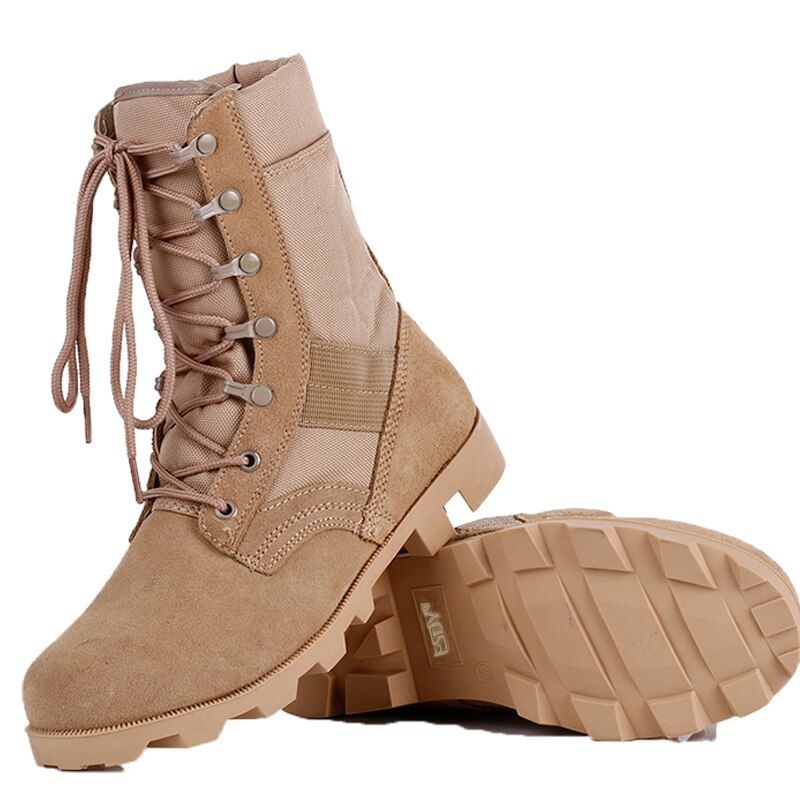 Winter Tactical Boots Men Breathable Uflage  Desert Safety Shoes Ary Combat Boots-Yellow