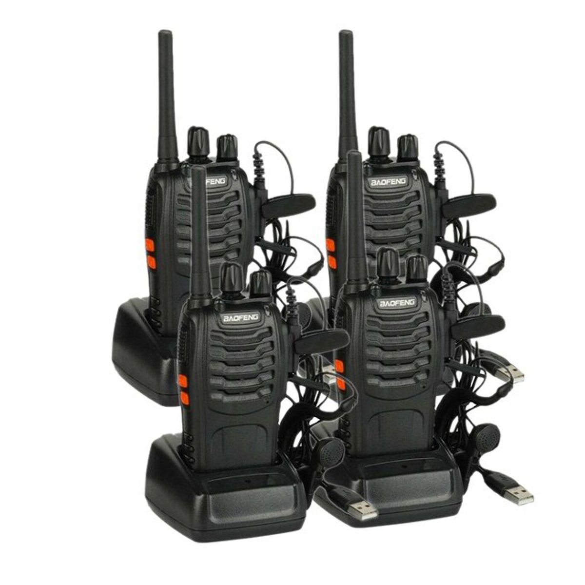 Two Way Radio With Earpiece (4pcs)