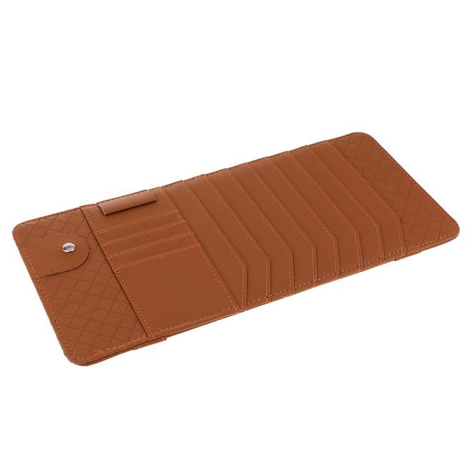 10 Slot CD DVD Disc Pouch Bag Storage Case For Car Auto Sunshade Brown