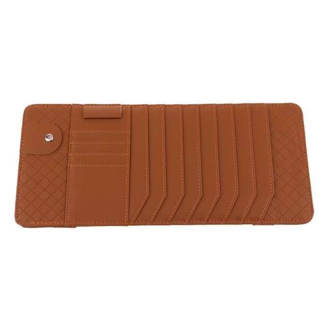 10 Slot CD DVD Disc Pouch Bag Storage Case For Car Auto Sunshade Brown