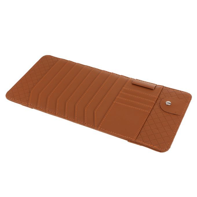 10 Slot CD DVD Disc Pouch Bag Storage Case For Car Auto Sunshade Brown