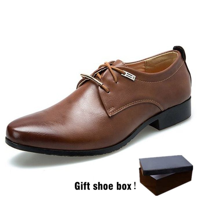 Men's Business Formal Shoes Ltalian Calfskin Oxford Shoes - Brown