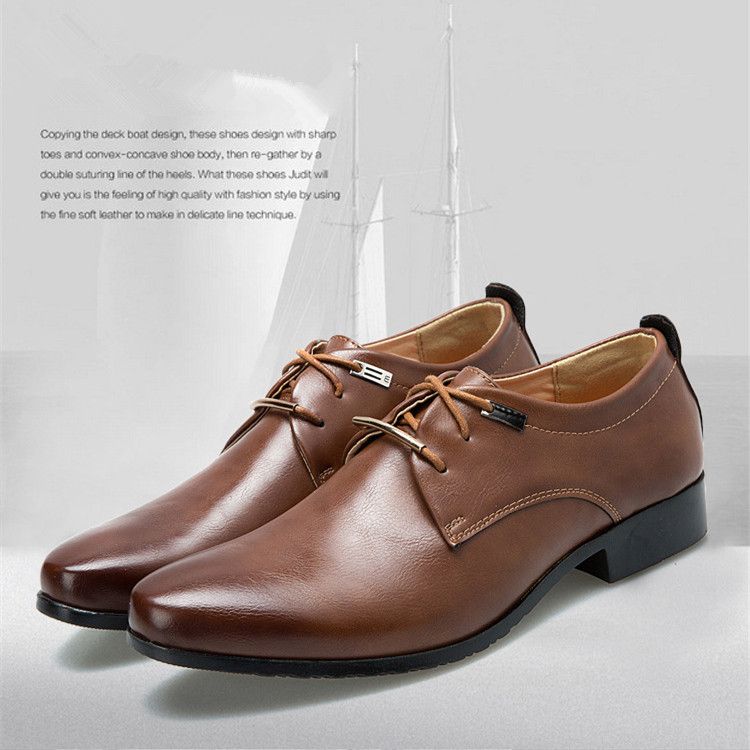 Men's Business Formal Shoes Ltalian Calfskin Oxford Shoes - Brown