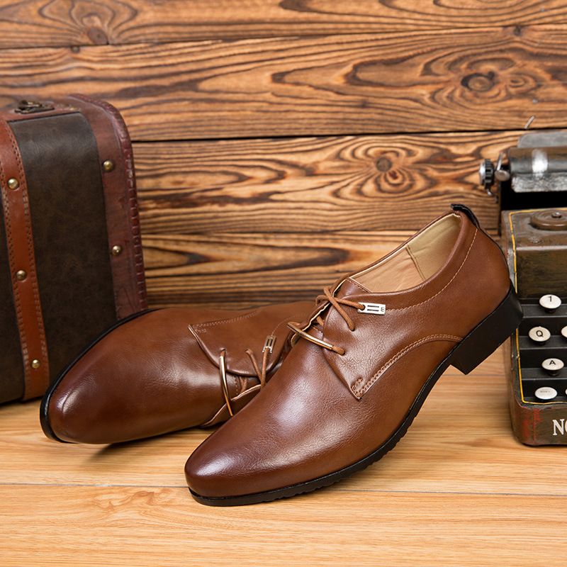 Men's Business Formal Shoes Ltalian Calfskin Oxford Shoes - Brown