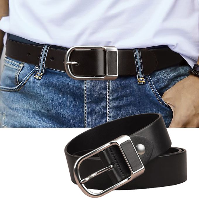 Mens Leather Belt Belts High Quality-Black
