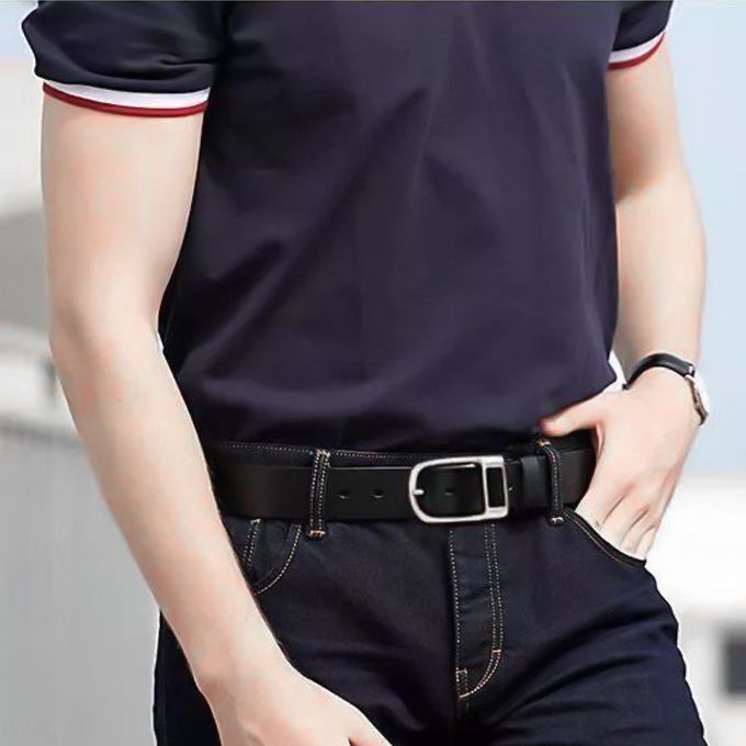 Mens Leather Belt Belts High Quality-Black