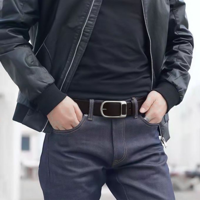 Mens Leather Belt Belts High Quality-Black