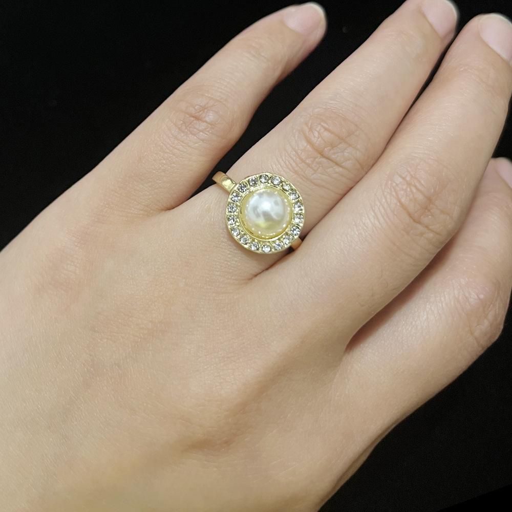 Perfect Wedding Style Pearl Clavicle Chain   Earrings   Ring