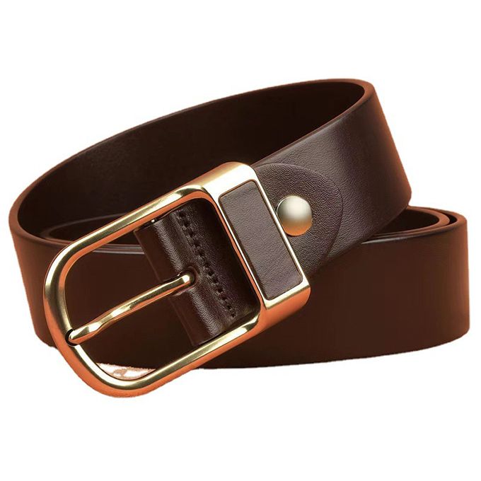 Mens Genuine Luxury Leather Belt -Brown