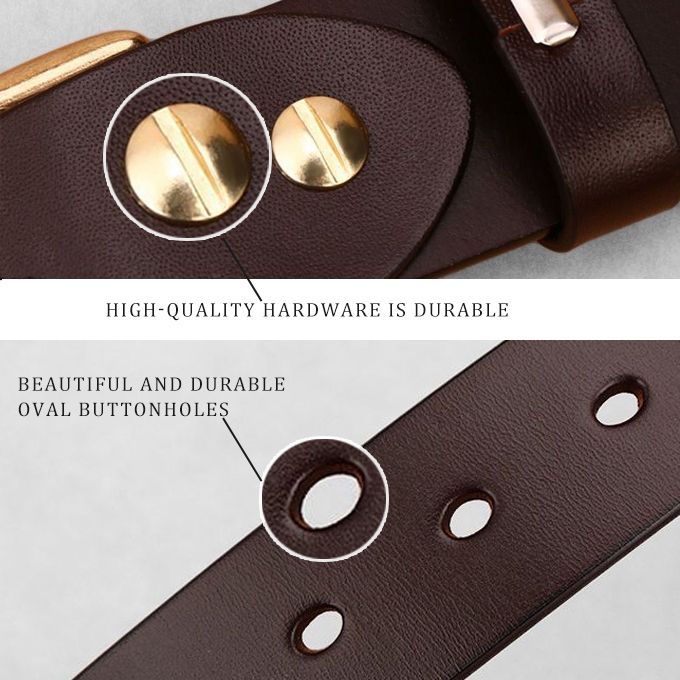 Mens Genuine Luxury Leather Belt -Brown
