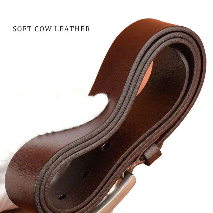 Mens Genuine Luxury Leather Belt -Brown