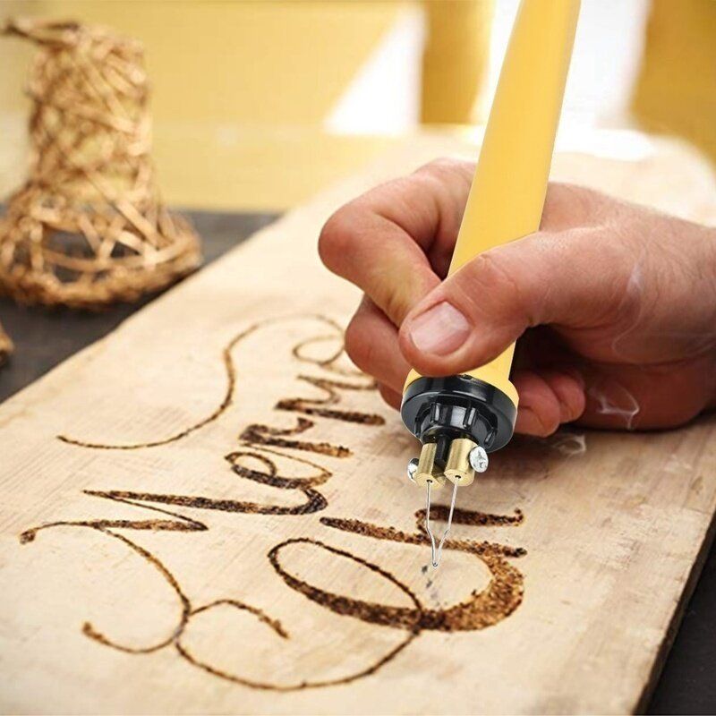60W Wood Burning Pen Tool Multifunction Craft Pyrography Machine Set Kit EU Plug 220V