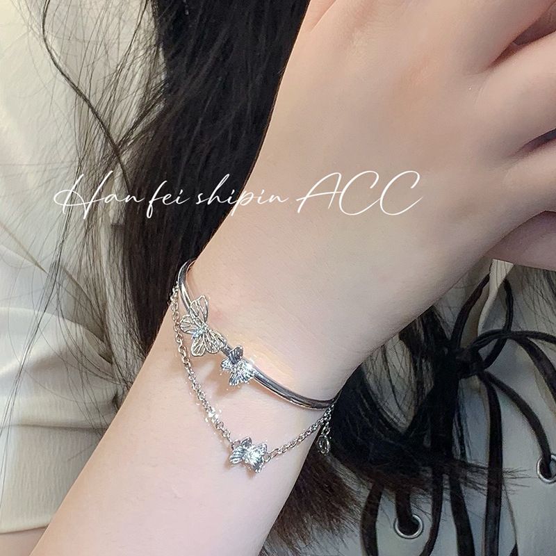Exquisite Butterfly Chain Bracelet Shiny Zirconia Flower Star Moon Pendant Adjustable Bracelets Women Elegant Jewelry