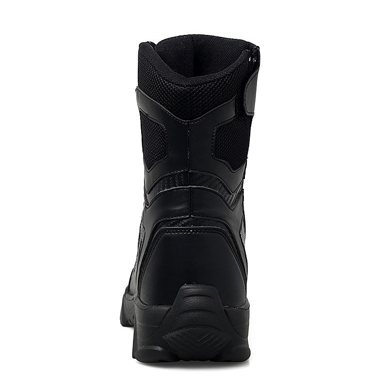 Men's Large Size High-top Field Training Hiking Boots-Black
