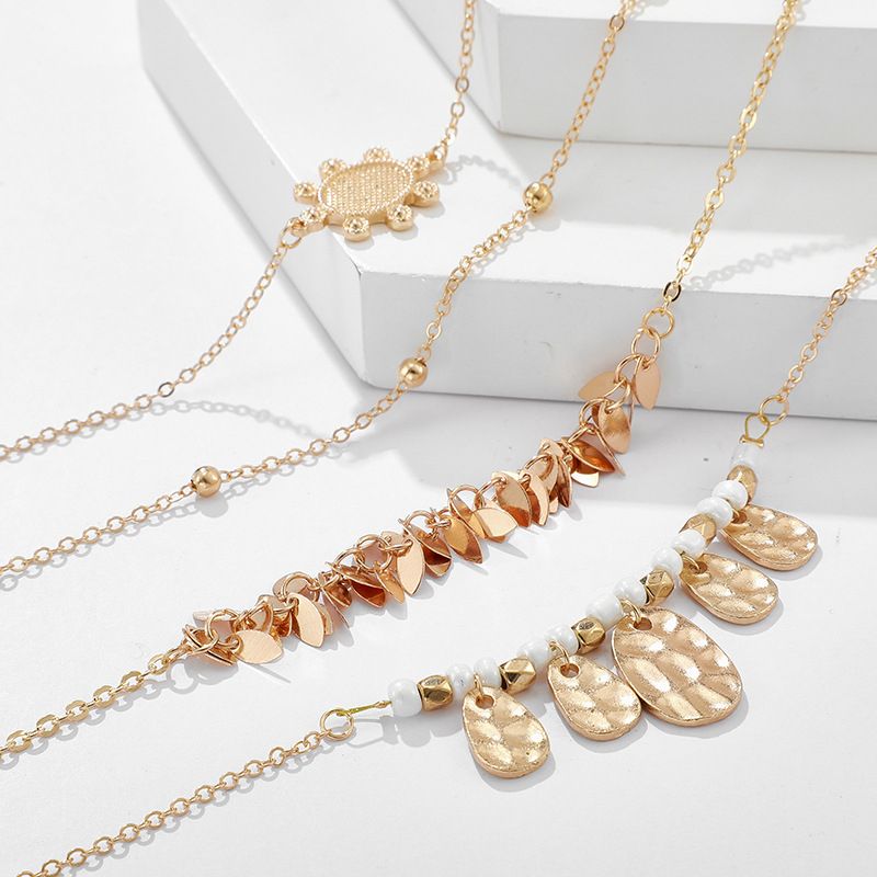 4pcs/Set Boho Turtle Leaf Charm Bracelet Women's Pendant Bracelet