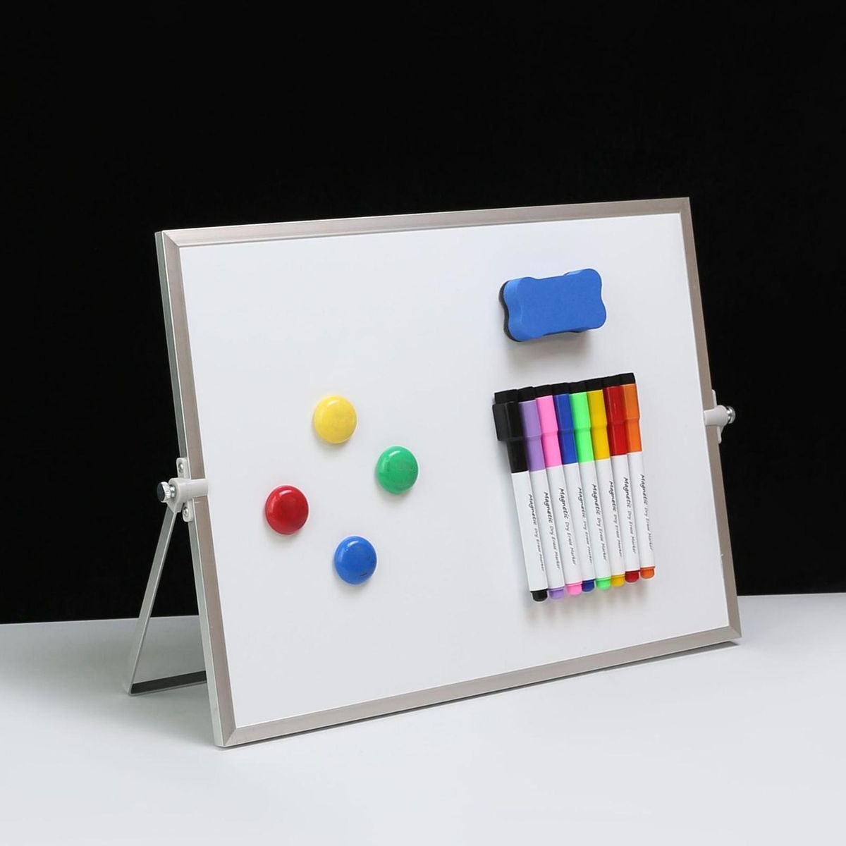 Aluminum Alloy Frame Whiteboard Portable Magnetic Whiteboard for Home Silver