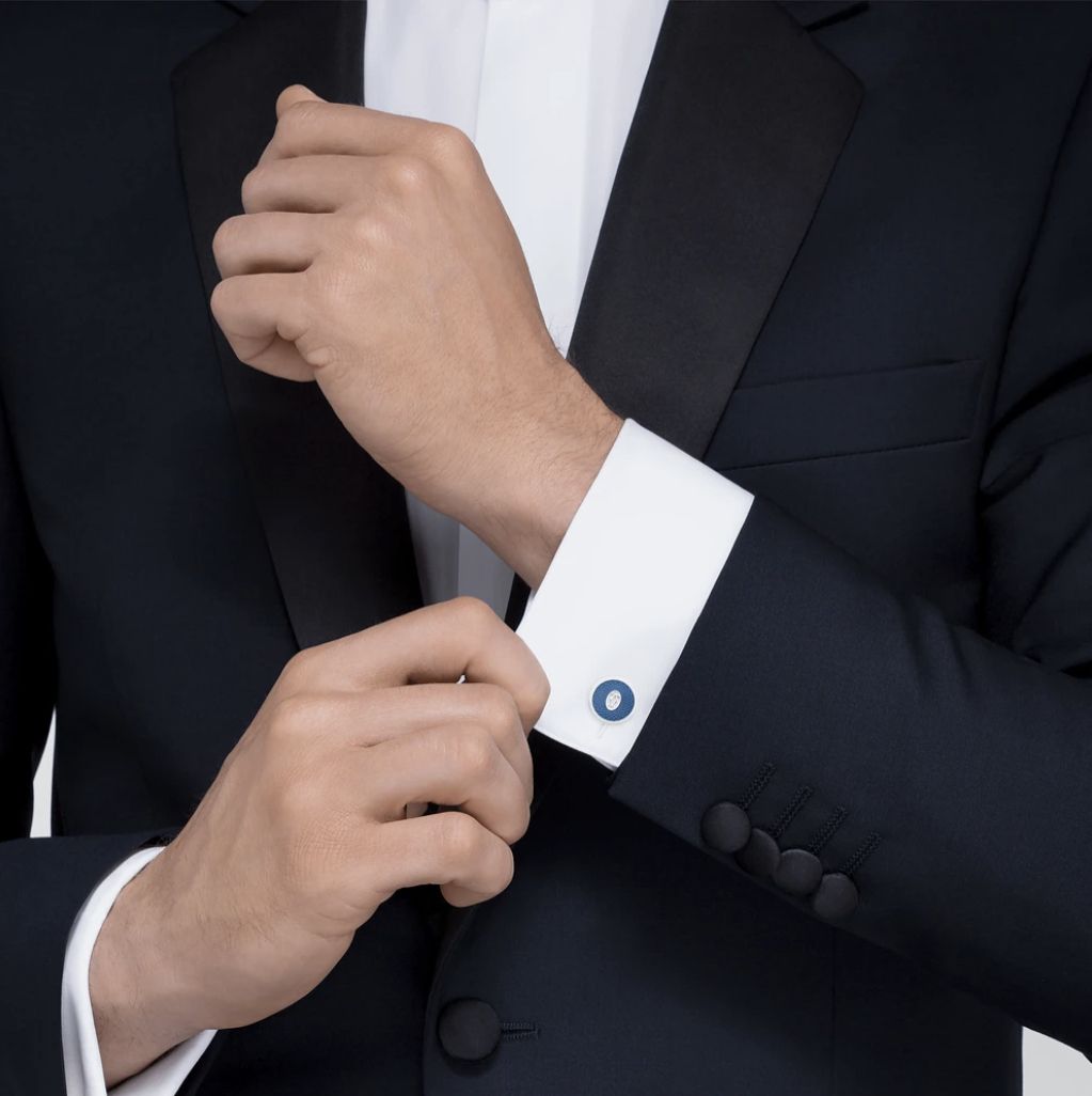 Men's Cute Blue Circle Cufflinks