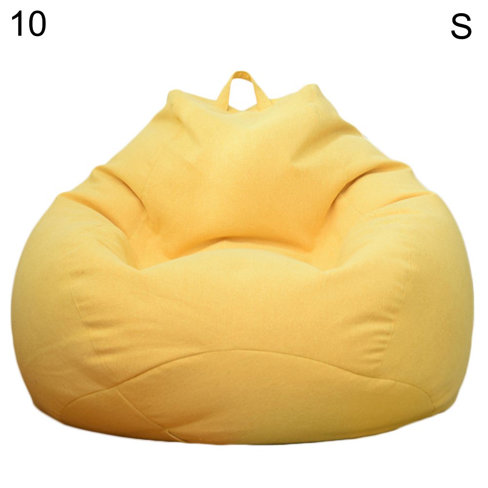 Solid Color Cloth Lazy Lounger Bean Bag Sack Chair-Yellow