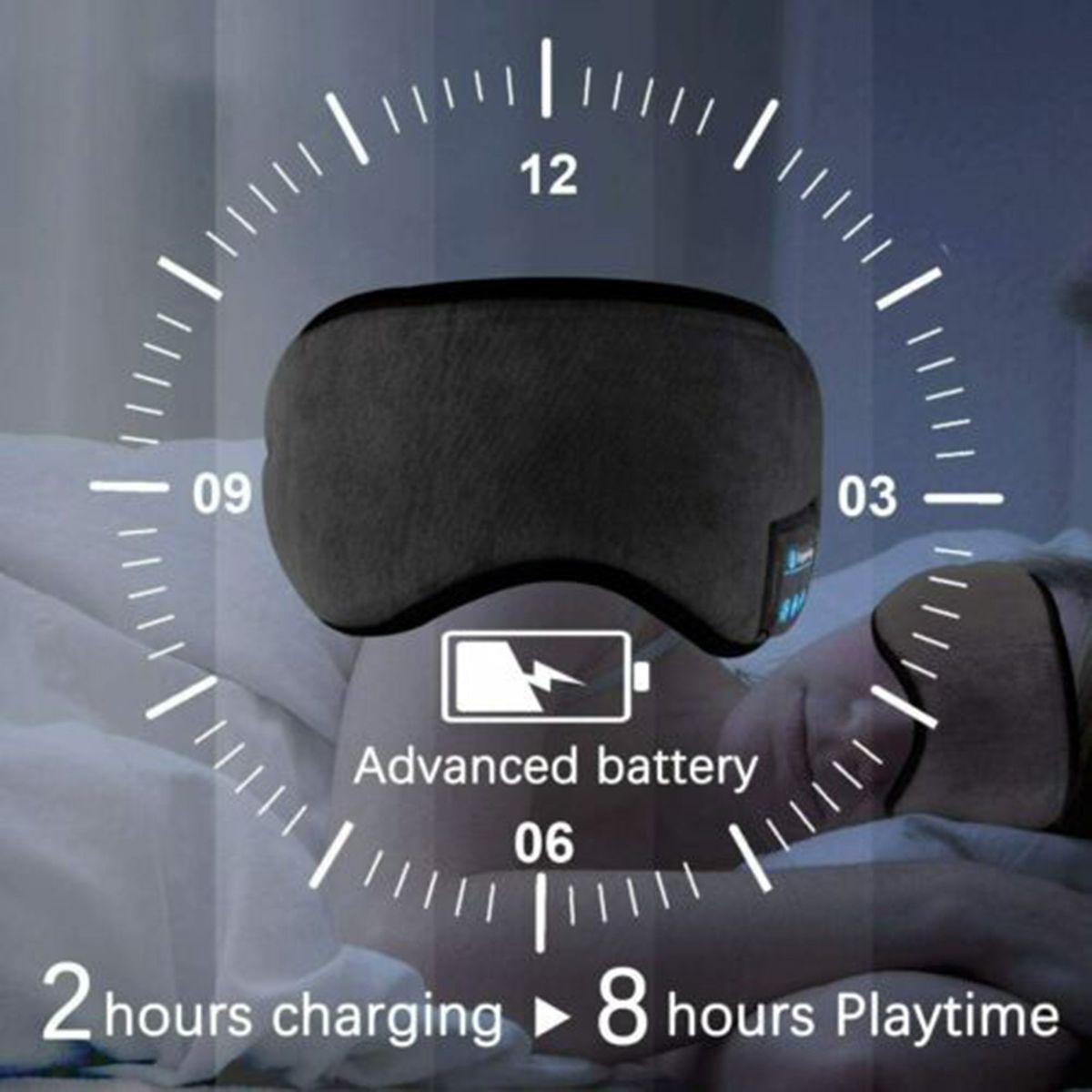 2021 Soft Wireless 5.0 Stereo Bluetooth Earphone Sleep Mask