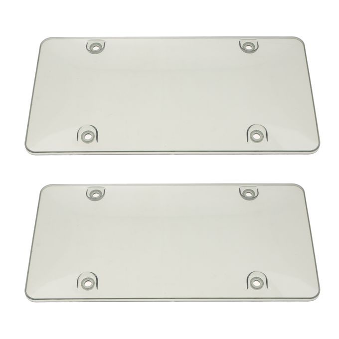 2x License Plate Frame Plastic Cover Shield For US Standard Cars W/ 4