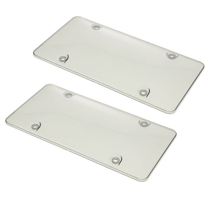 2x License Plate Frame Plastic Cover Shield For US Standard Cars W/ 4