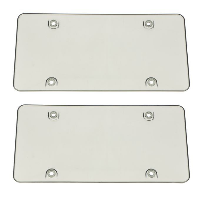 2x License Plate Frame Plastic Cover Shield For US Standard Cars W/ 4