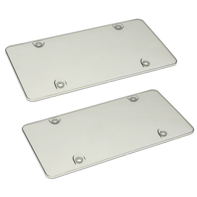 2x License Plate Frame Plastic Cover Shield For US Standard Cars W/ 4