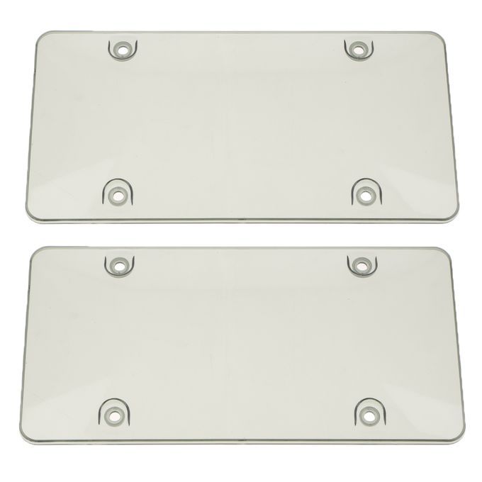 2x License Plate Frame Plastic Cover Shield For US Standard Cars W/ 4