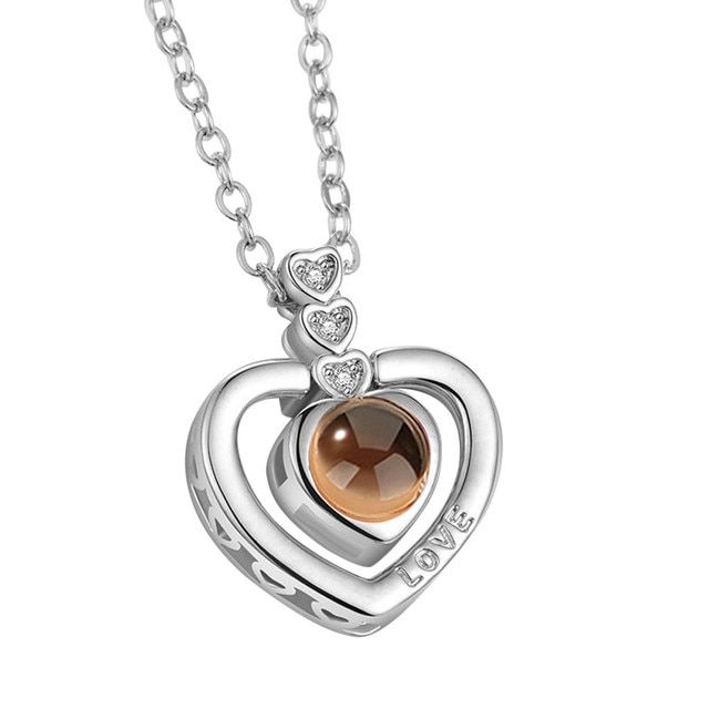 I Love You Necklace 100 Languages Heart Love Necklace Love