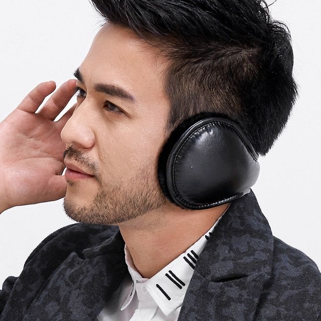Ear Muffs Earmuffs Man Apparel Accessories Pu Leather Earmu