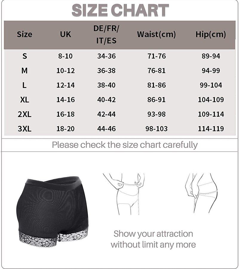 3pcs Women Body Shaper Padded Butt Lifter Panty Butt Hip Enhancer  Hip Shapwear  Briefs