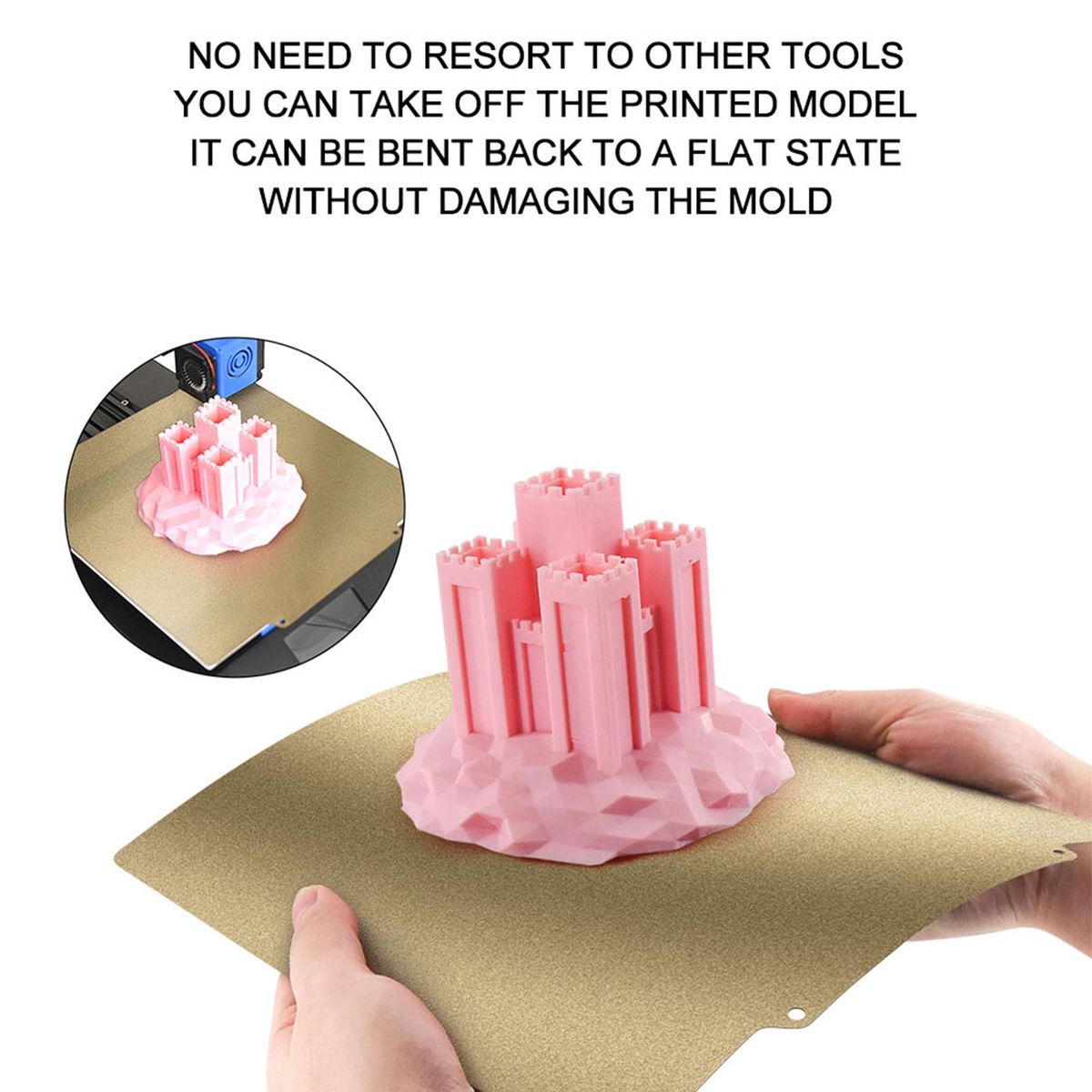 TWO TREES PEI Sheet Print Bed + Magnetic Sticker Flexible Removable Spring Steel Build Surface with Adhesive Backing 235*235mm Compatible with Kobra Plus / BLU-5 / SP-5 / Ender 3 S1 Plus / SV04 IDEX 3D Printer