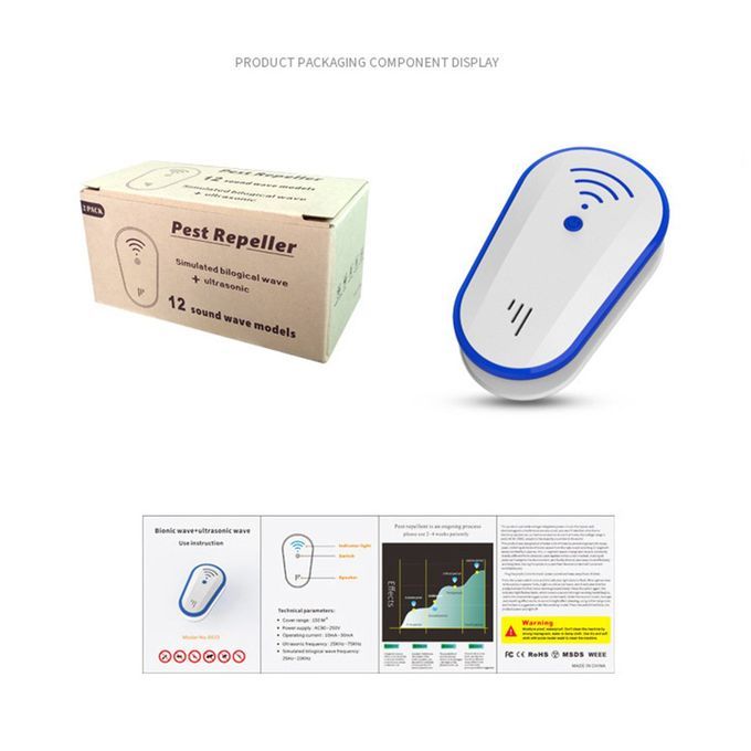Inse T Repeller Ele Troni  Repeller Biologi Al Wave Mosquito Repellent-White-EU