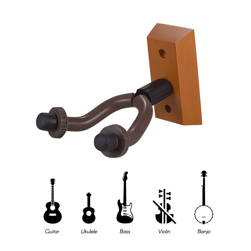 Wooden Guitar Hanger Wall Mount String Instrument Holder Hook Keeper