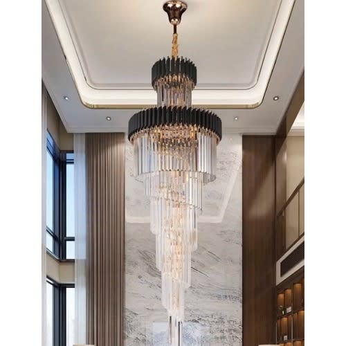 Crystal Black Designer Led Chandelier
