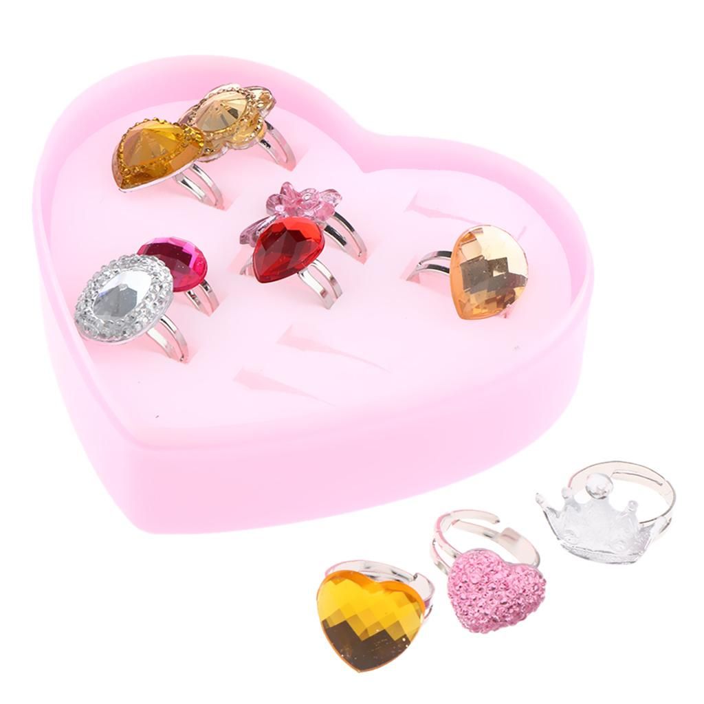 10 Pieces Of Rings With Storage Box For Girls