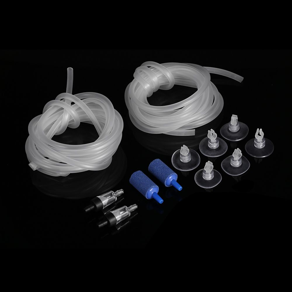 2pcs 2.5m 4mm Aquarium Oxygen Pipe Soft Hoses + 2pcs Stop