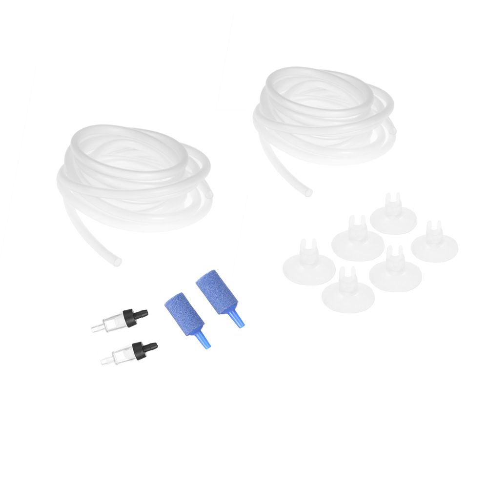 2pcs 2.5m 4mm Aquarium Oxygen Pipe Soft Hoses + 2pcs Stop