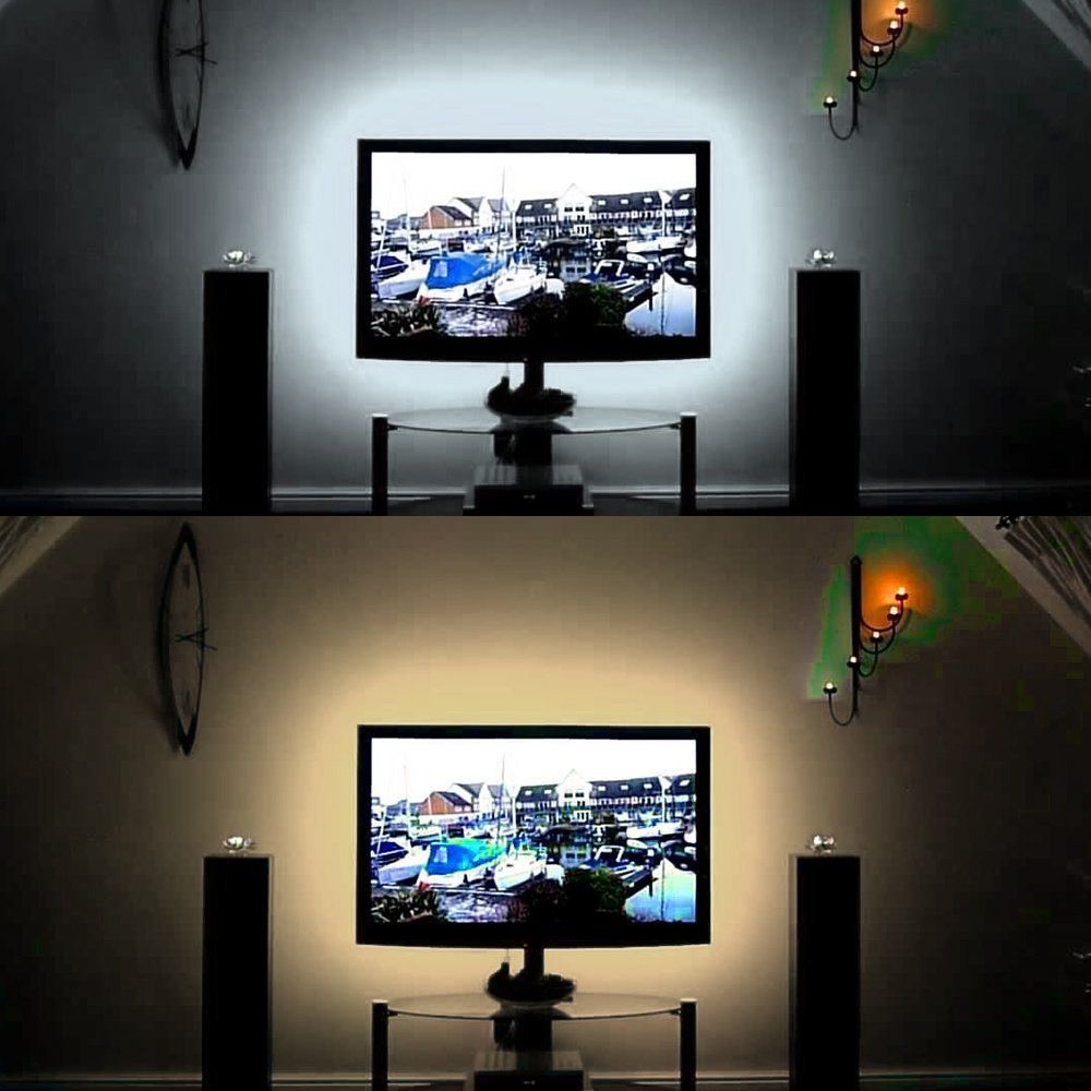 USB Power SMD 3528 Epoxy LED Strip Light Christmas Desk Decor Lamp For TV Background Lighting, Length:1m(White Light)