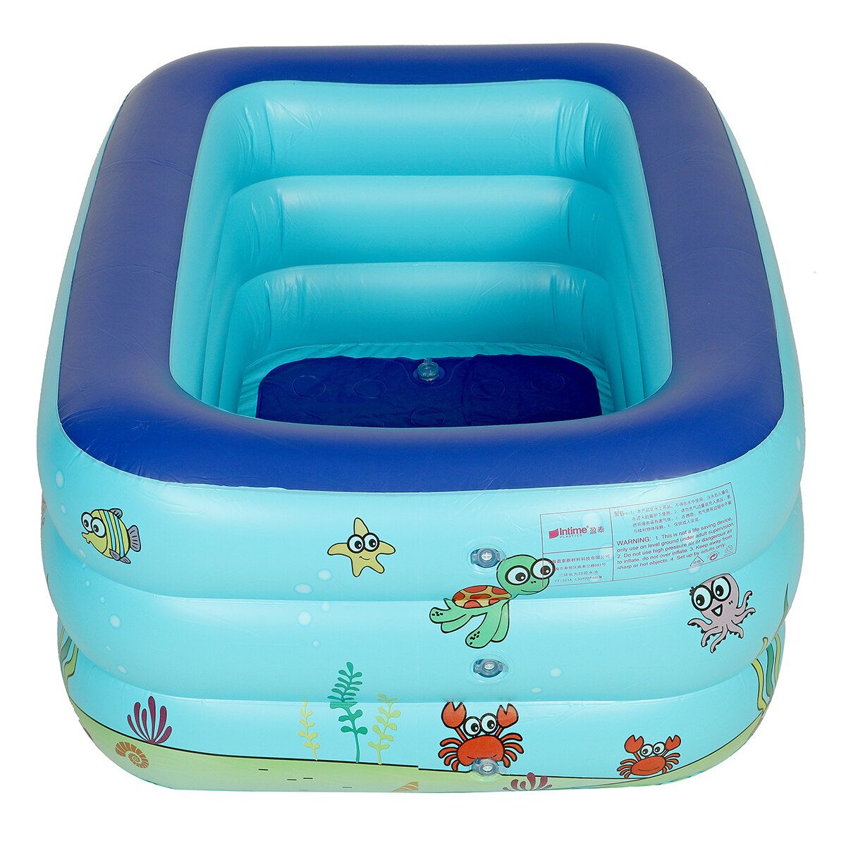2.6M/1.5M/1.3M/1.1M For 1-5 Persons Kids Large Inflatable Swimming Pool Adult Family Lounge Water Play Fun Backyard Bathing Tub Blue 1.3M